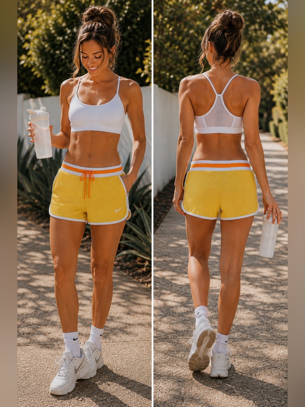 Nike Athletic Dept Yellow Mesh Dolphin Hem Athletic Shorts Retro Y2K Running, L